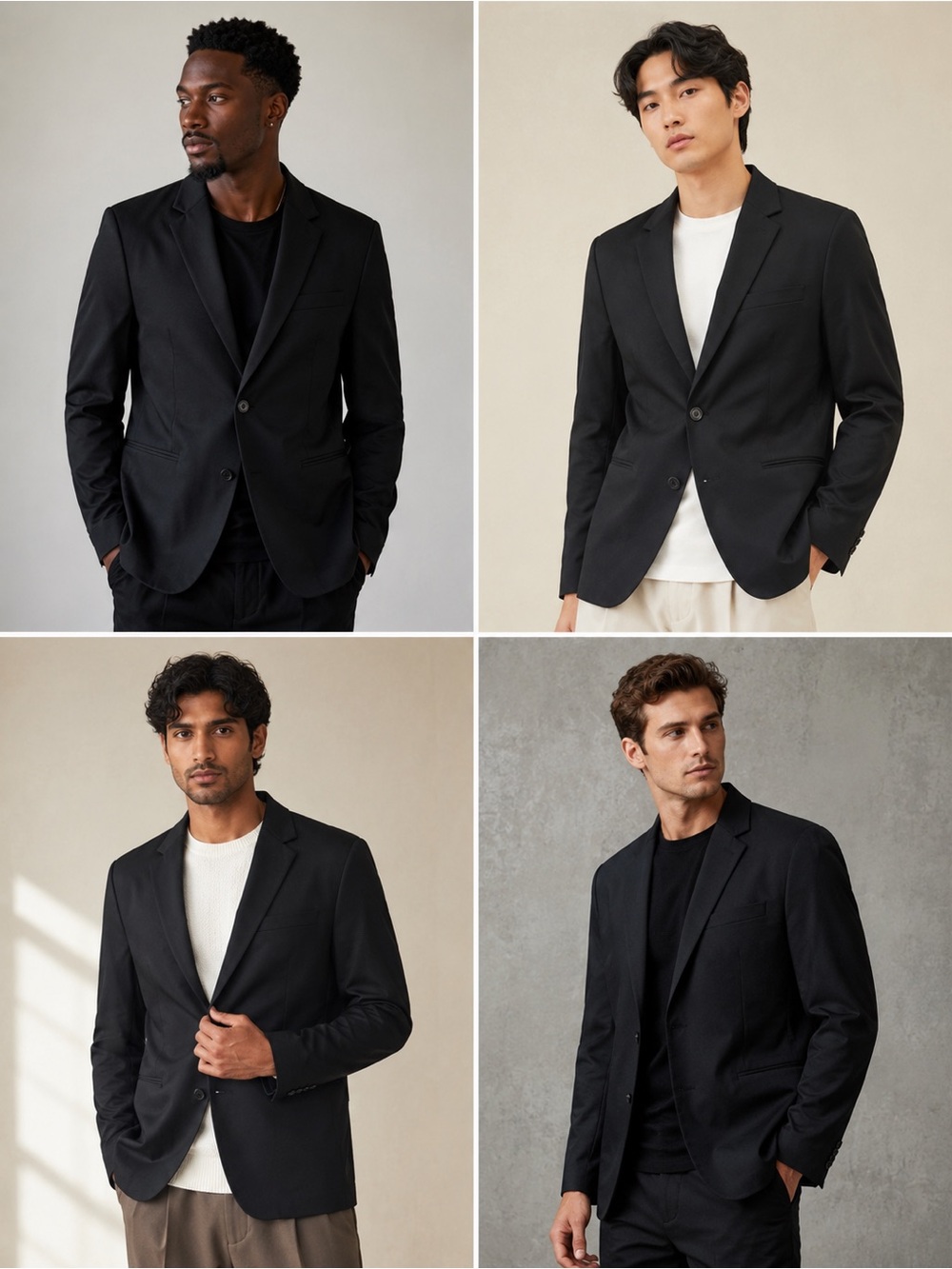 NovaMen Black Single-Button Blazer Medium